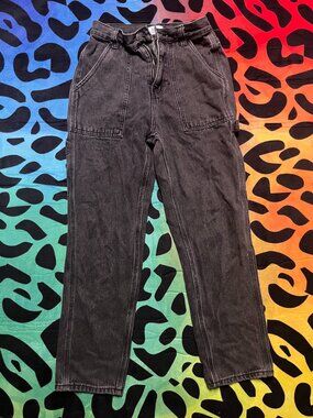 SIMPLE SOCIETY BLACK HIGH RISE CARGO STYLE JEANS SIZE 1/25